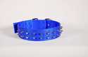 1-3/4-Inch X 16-Inch Blue Nylon Big Dogg Collar With Spikes